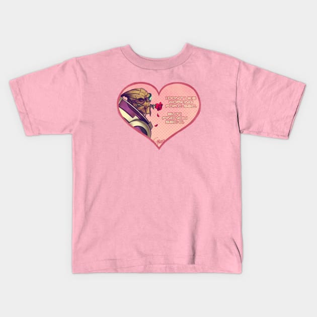 Garrus Romance Kids T-Shirt by GalooGameLady